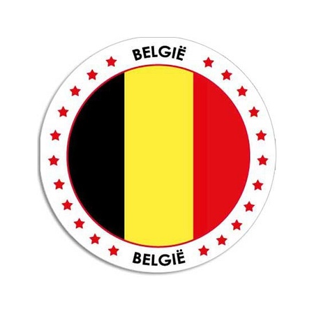 Belgie sticker 14,8 cm landen decoratie bij Fun en Feest België