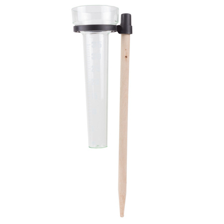 Benson Regenmeter/neerslagmeter - glas op een stok - kunststof/hout - 36 cm