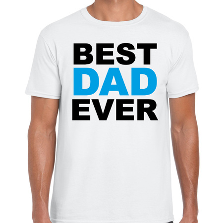 Best dad ever t-shirt wit voor heren - vaderdag cadeau shirt papa