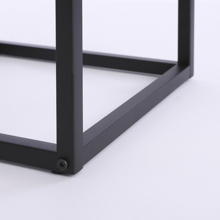 Bijzettafel Oskar vierkant hout/metaal zwart 35 x 81 cm