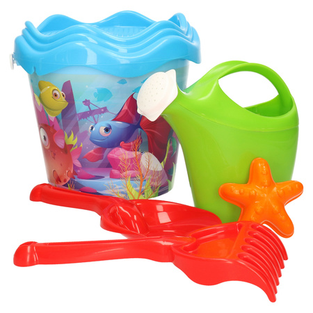 Blauw/oranje maskerwimpelvis strandemmer/zandbak speelset voor kinderen