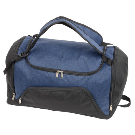 Blue/black sportsbag/weekendbag 55 cm