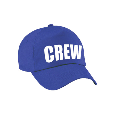 Blauwe crew personeel team pet / cap voor volwassenen