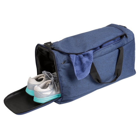 Blue sportsbag/weekendbag with shoe compartment 54 cm