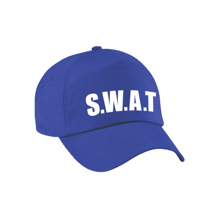 Blauwe SWAT team politie verkleed pet / cap voor volwassenen