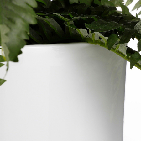 Bloempot glans wit keramiek voor kamerplant H26 x D28 cm