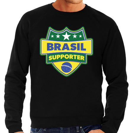 Brazilie / Brasil schild supporter sweater zwart voor heren