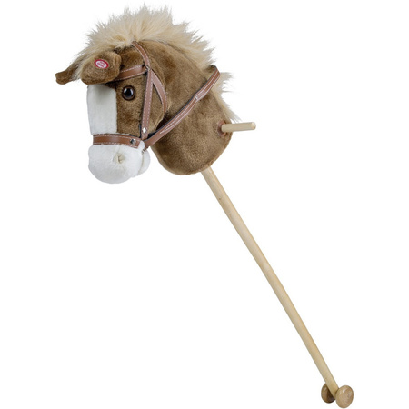 Brown stick/hobby horse with sound 90 cm for kids