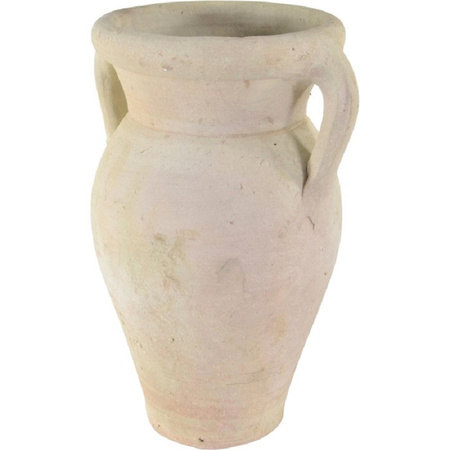 Outdoor amphora/jug cream white ceramic 40 cm