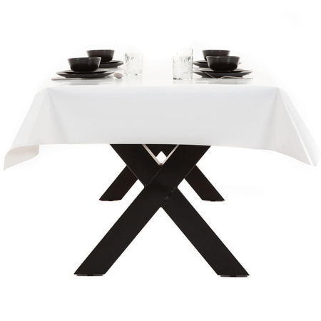 Buiten tafelkleed/tafelzeil wit 140 x 180 cm rechthoekig