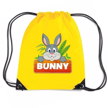 Bunny het Konijn rugtas / gymtas geel voor kinderen