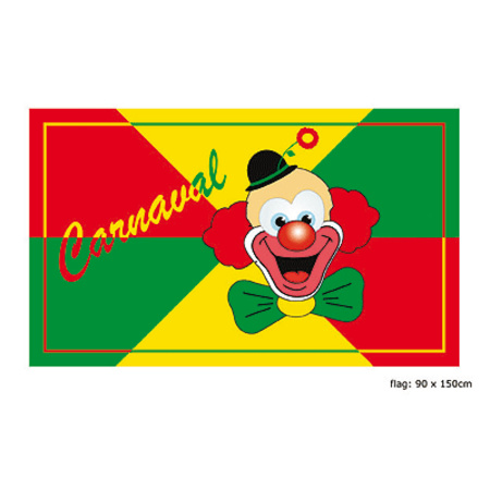 Carnivals flag with clowns 90 x 150 cm