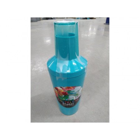 Cocktailshaker van kunststof in het blauw 500 ml - 23 cm hoog