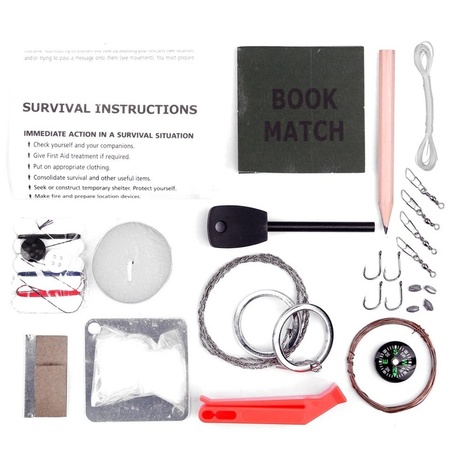 Combat survival kit waterproof zwart