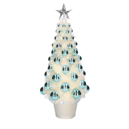Complete cristmas tree blue with lights 40 cm