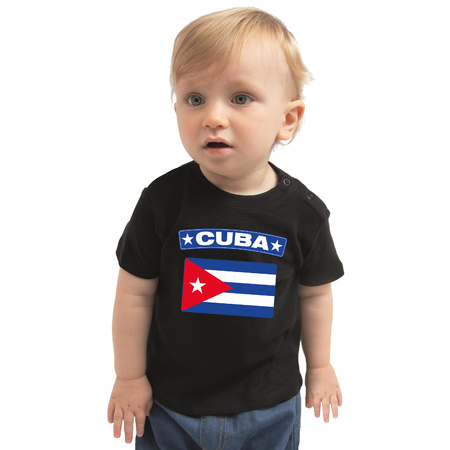 Cuba t-shirt met vlag zwart voor babys