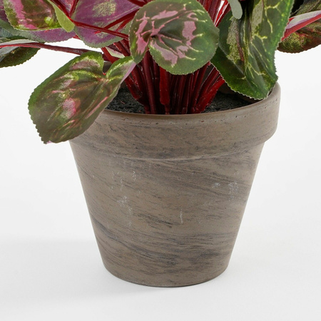 Cyclaam kunstplant rood in keramieken pot H30 x D30 cm