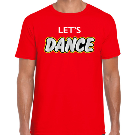 Dance party t-shirt / shirt l- ets dance - eighties/seventies - rood - heren
