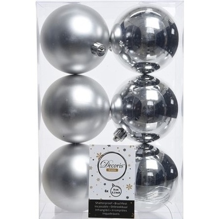 Kerstballen set kunststof 90-delig voor 150cm zilver/donkerblauw