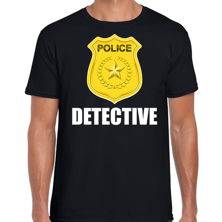Detective police / politie embleem t-shirt zwart voor heren