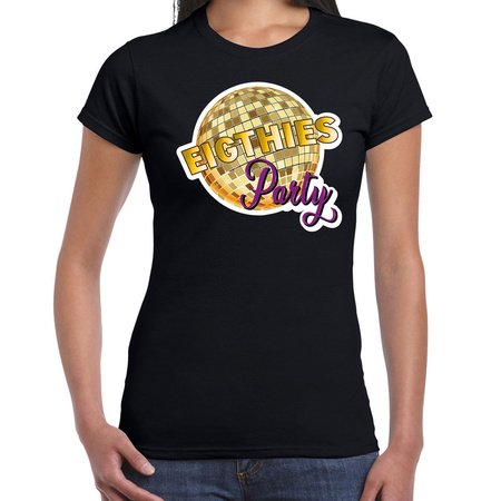 Disco eighties party t-shirt for women black