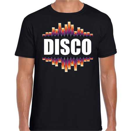 Disco fun tekst t-shirt zwart heren