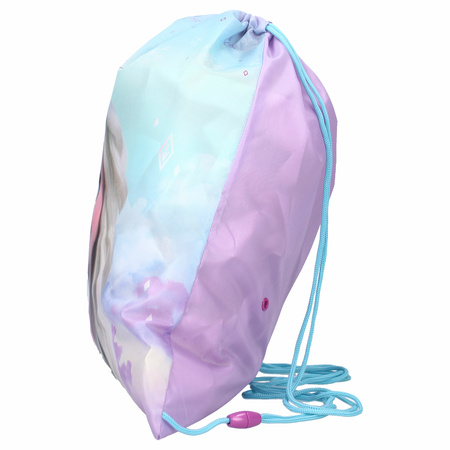 Disney Frozen gymtas/rugzak/rugtas voor kinderen - blauw/roze - polyester - 44 x 37 cm