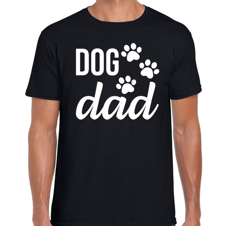 Dog dad honden papa t-shirt zwart voor heren Vaderdagcadeau