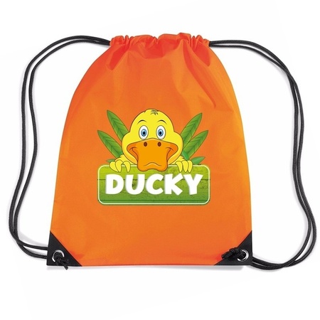 Ducky de eend rugtas / gymtas oranje voor kinderen