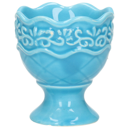 1x Egg cup porcelain blue 5,5 x 6,5 cm