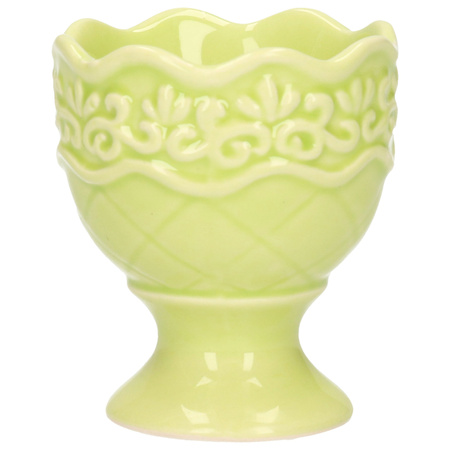 1x Egg cup porcelain green 5,5 x 6,5 cm