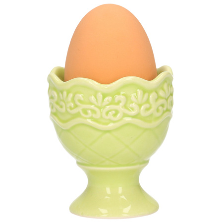 1x Egg cup porcelain green 5,5 x 6,5 cm