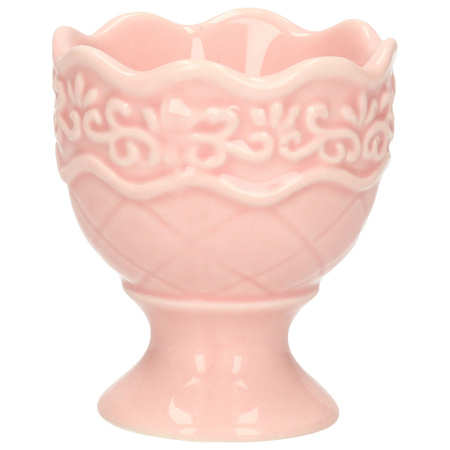 1x Egg cup porcelain pink 5,5 x 6,5 cm