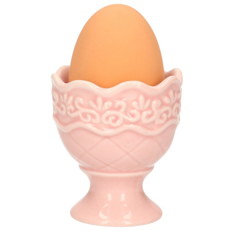 1x Egg cup porcelain pink 5,5 x 6,5 cm