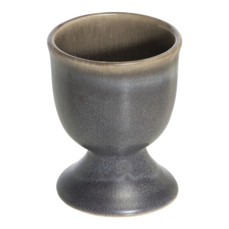 Eierdopje van aardewerk grijs bruin 5 cm