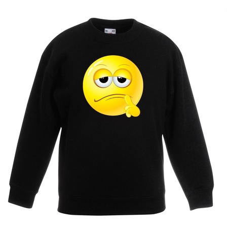 Emoticon sweater bedenkelijk zwart kinderen