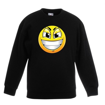 Emoticon sweater naughty black children
