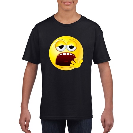 Emoticon t-shirt moe zwart kinderen