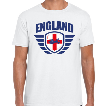 England landen / voetbal t-shirt wit heren - EK / WK voetbal