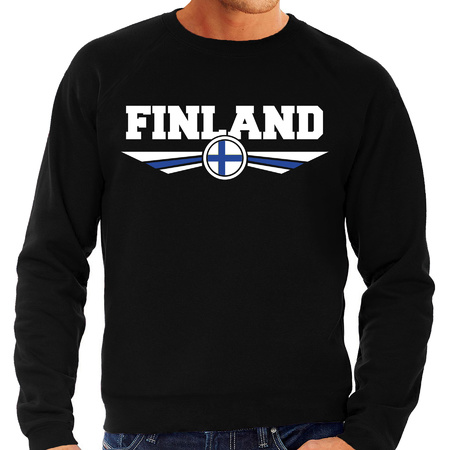 Finland landen sweater / trui zwart heren