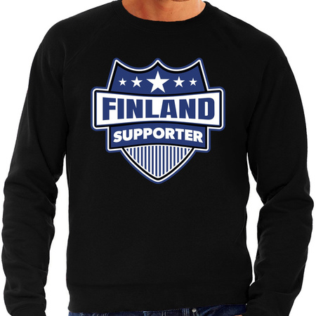 Finland schild supporter sweater zwart voor he