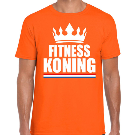 Fitness koning t-shirt oranje heren - Sport / hobby shirts