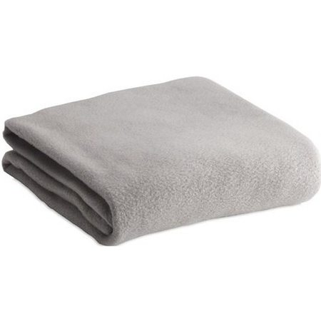 Fleece blanket/plaid light grey 120 x 150 cm