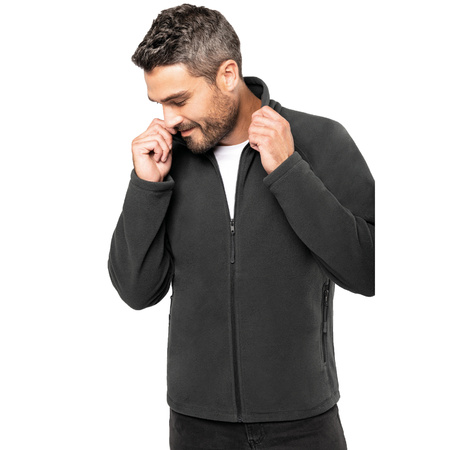 Fleece vest met rits - antraciet - warme sweater - trui - heren - polyester