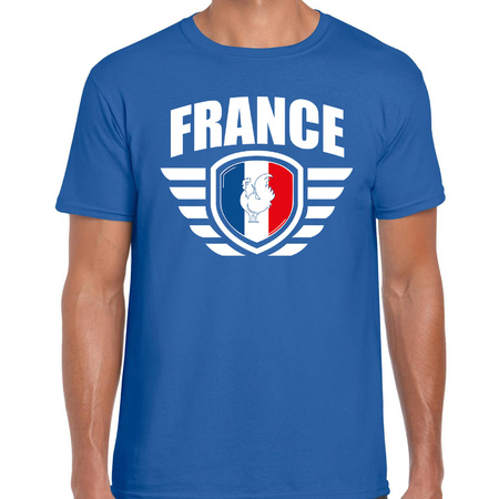 France landen / voetbal t-shirt blauw heren - EK / WK voetbal
