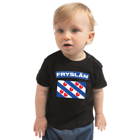 Fryslan t-shirt met vlag Friesland zwart voor babys