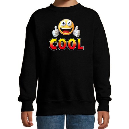 Funny emoticon sweater Cool zwart kids