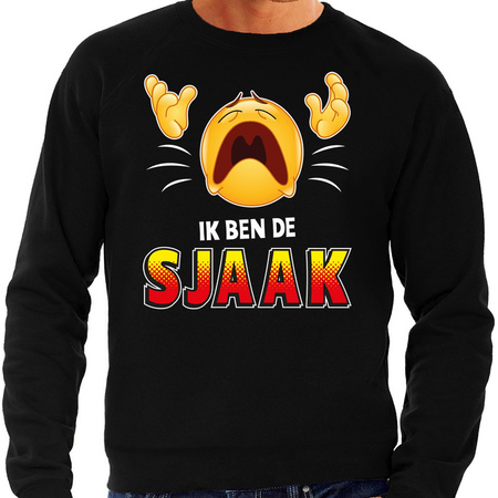 Funny emoticon Ik ben de Sjaak sweater for men black