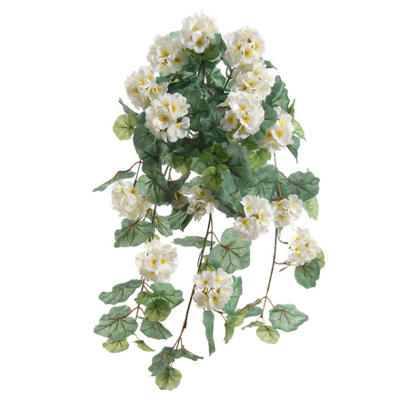 Geranium Kunstplant - wit - L41 cm