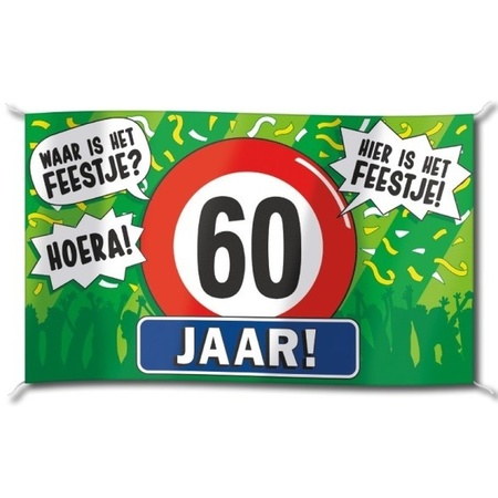 Ongekend Gevelvlag verjaardag 60 jaar 100 x 150 cm bij Fun en Feest België ZZ-18